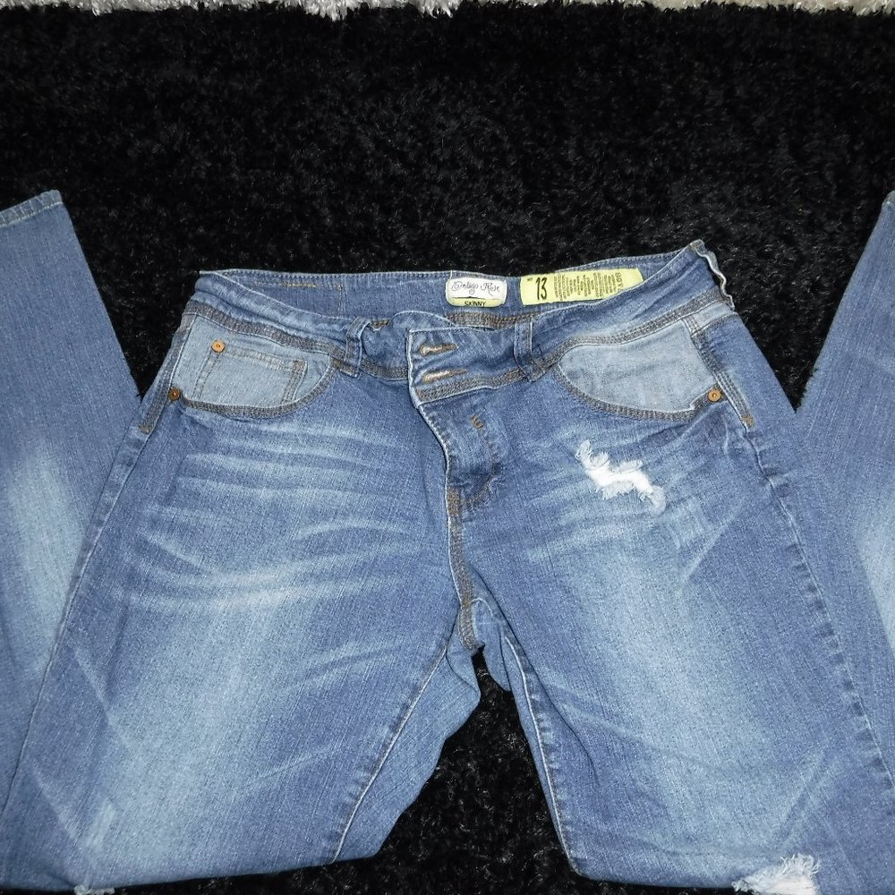 Indigo Rein Skinny Ripped Jeans Size 13